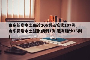 山东新增本土确诊106例无症状107例(山东新增本土疑似病例1例 现有确诊25例)
